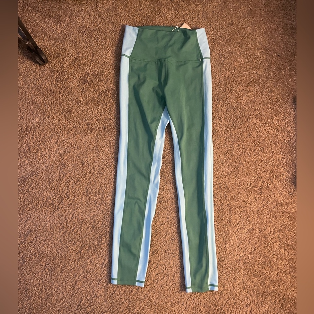 WILO The Label Green and Blue Workout Leggings New With Tag Size Small